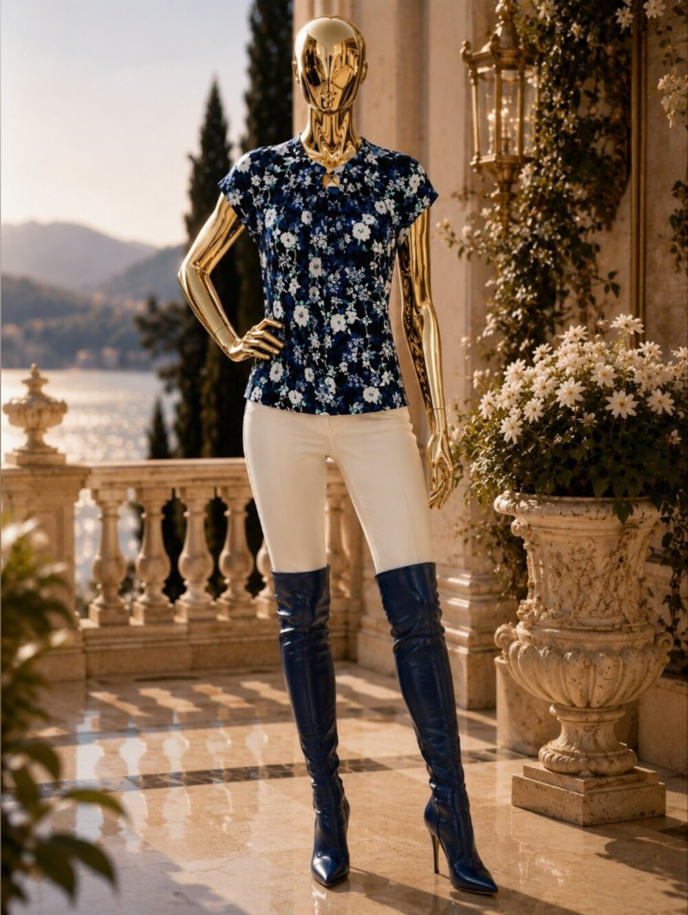 Liz Claiborne Navy Floral Top - Gorgeous